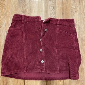 Maroon Corduroy mini skirt